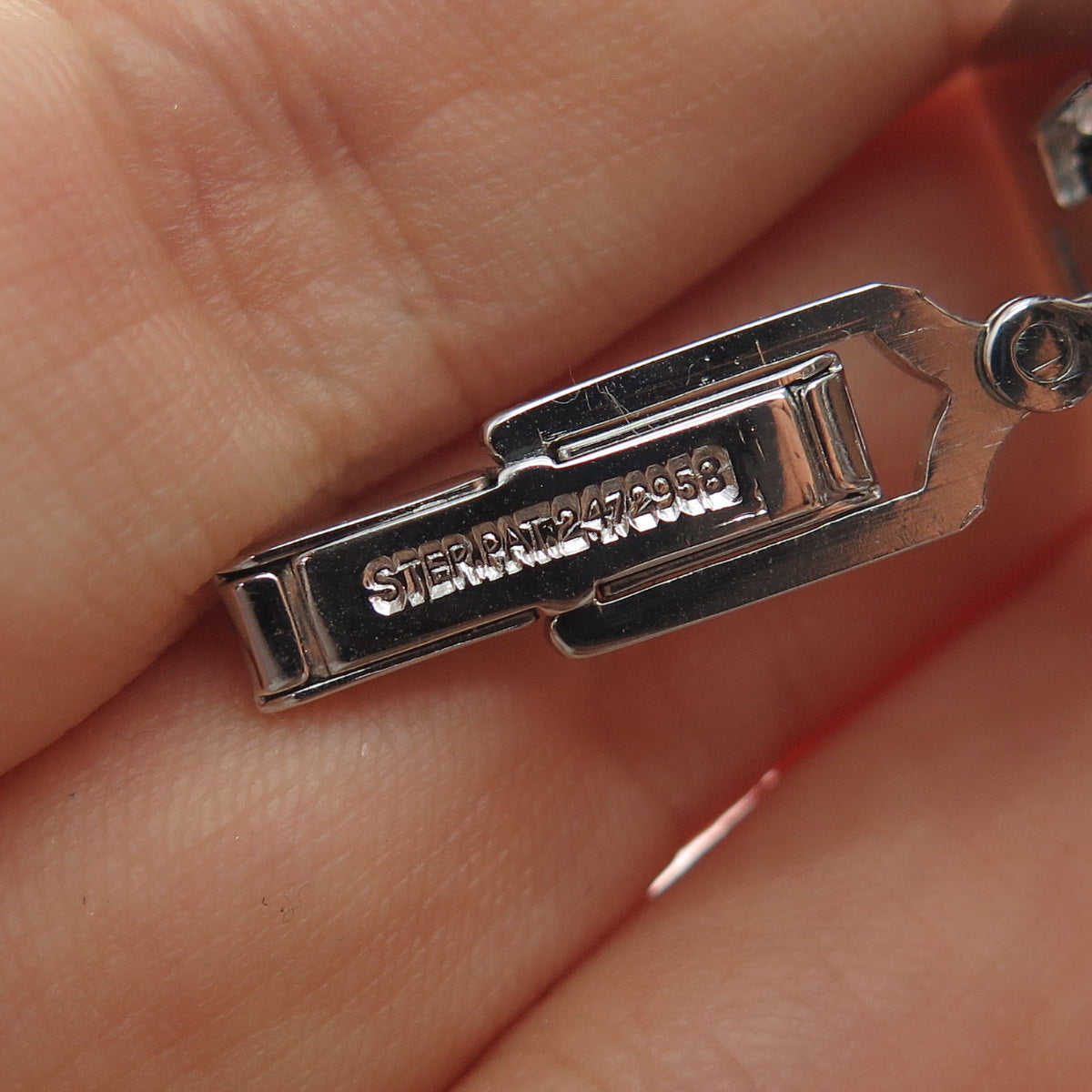 925 Sterling Silver Vintage Real Black Onyx Cufflinks PAT. 2472958