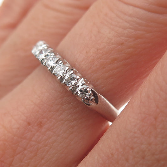 Platinum Antique Art Deco Real Round-Cut Diamond Ring Size 7