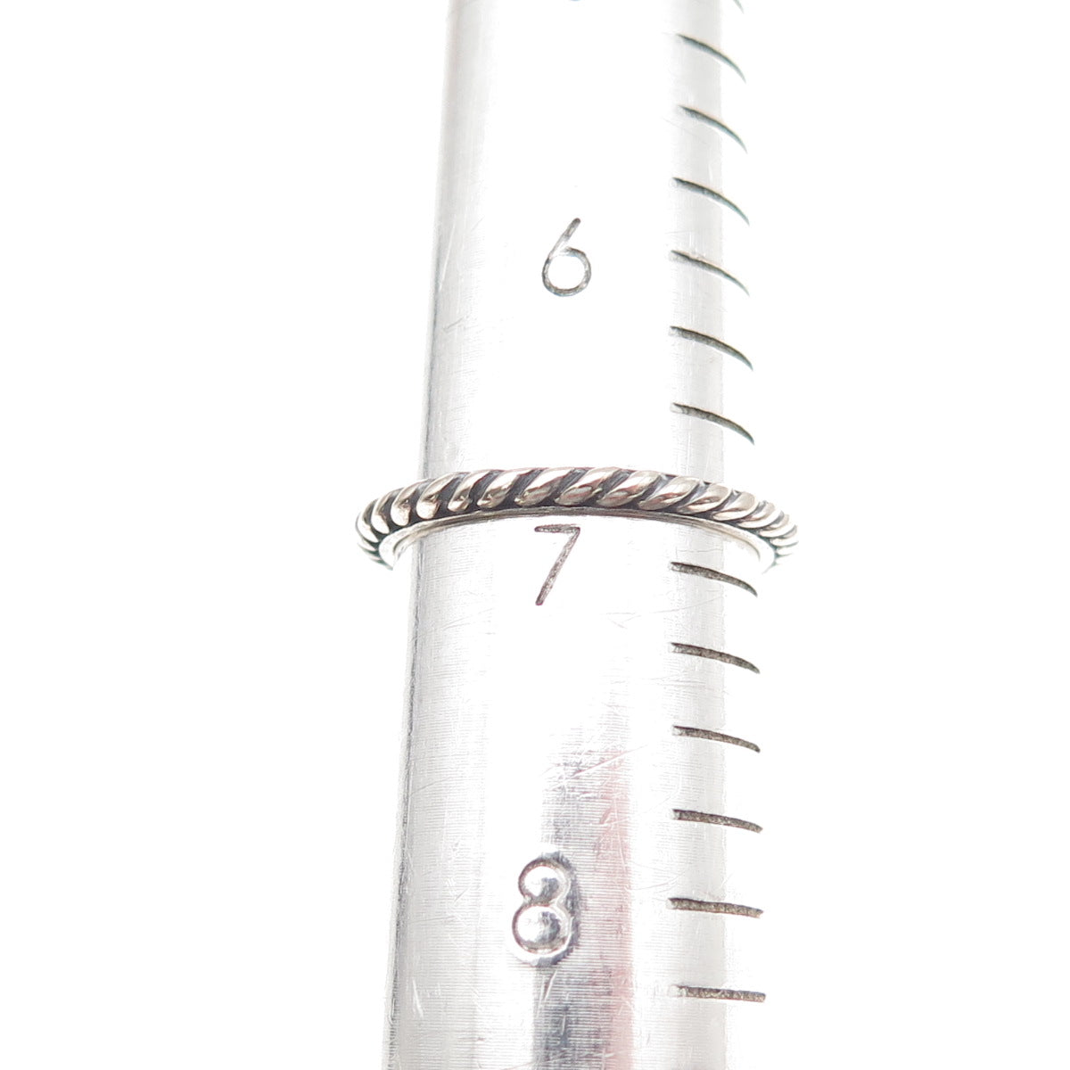 Shube 925 Sterling Silver Vintage Ribbed Stackable Band Ring Size 6.75