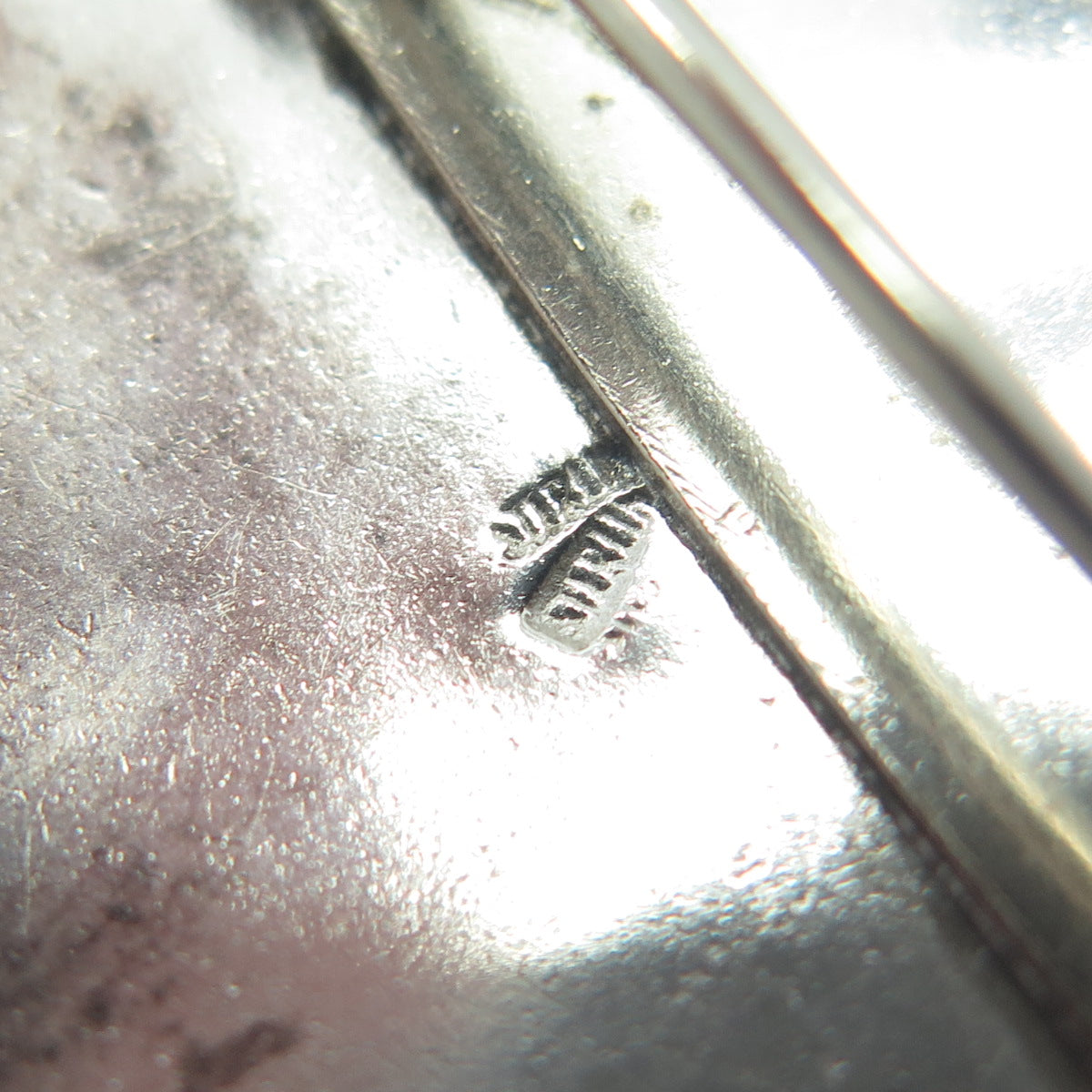 925 Sterling Silver 3-Tone Vintage Modernist Pin Brooch / Pendant