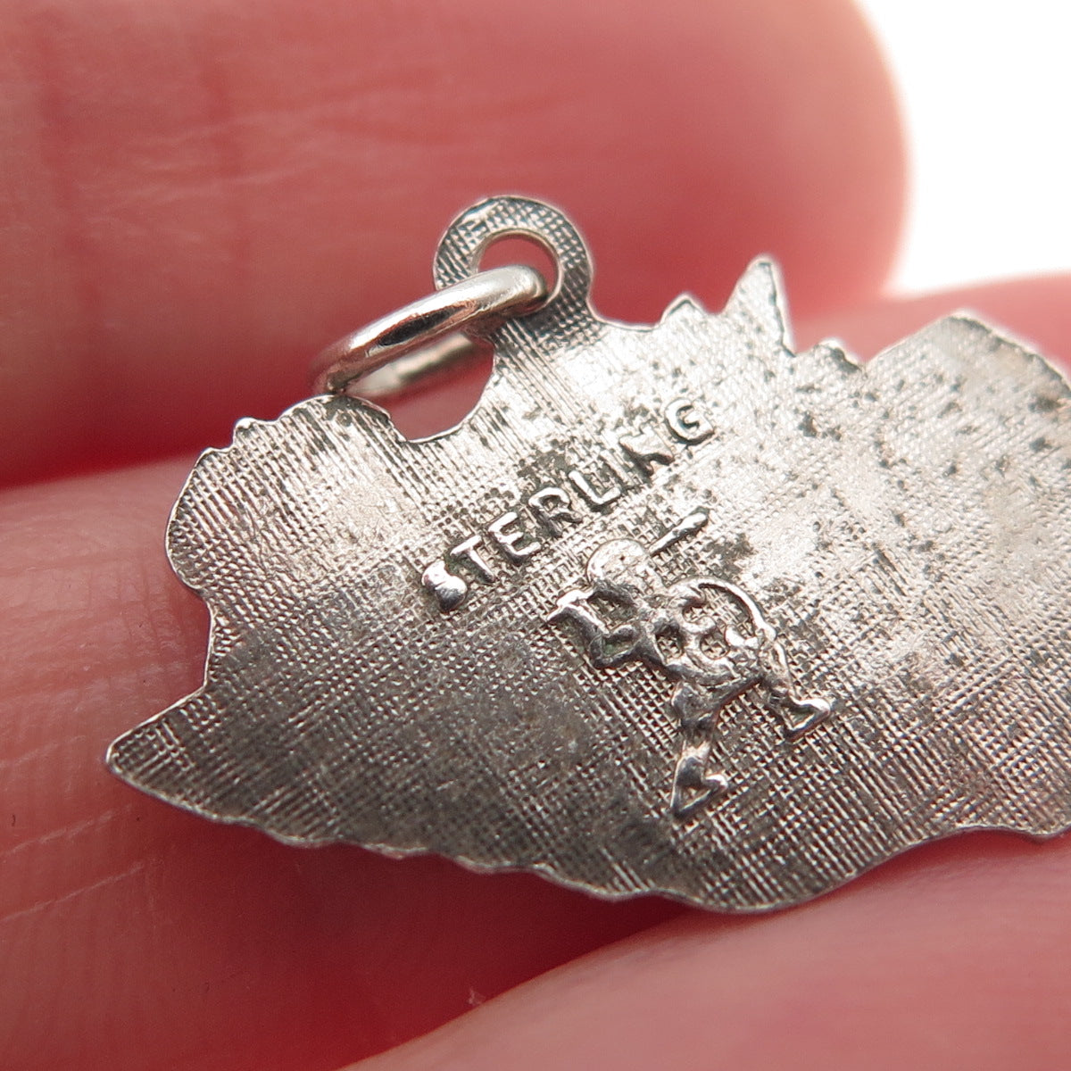 Elco 925 Sterling Silver Vintage Enamel Tennessee State Map Charm Pendant