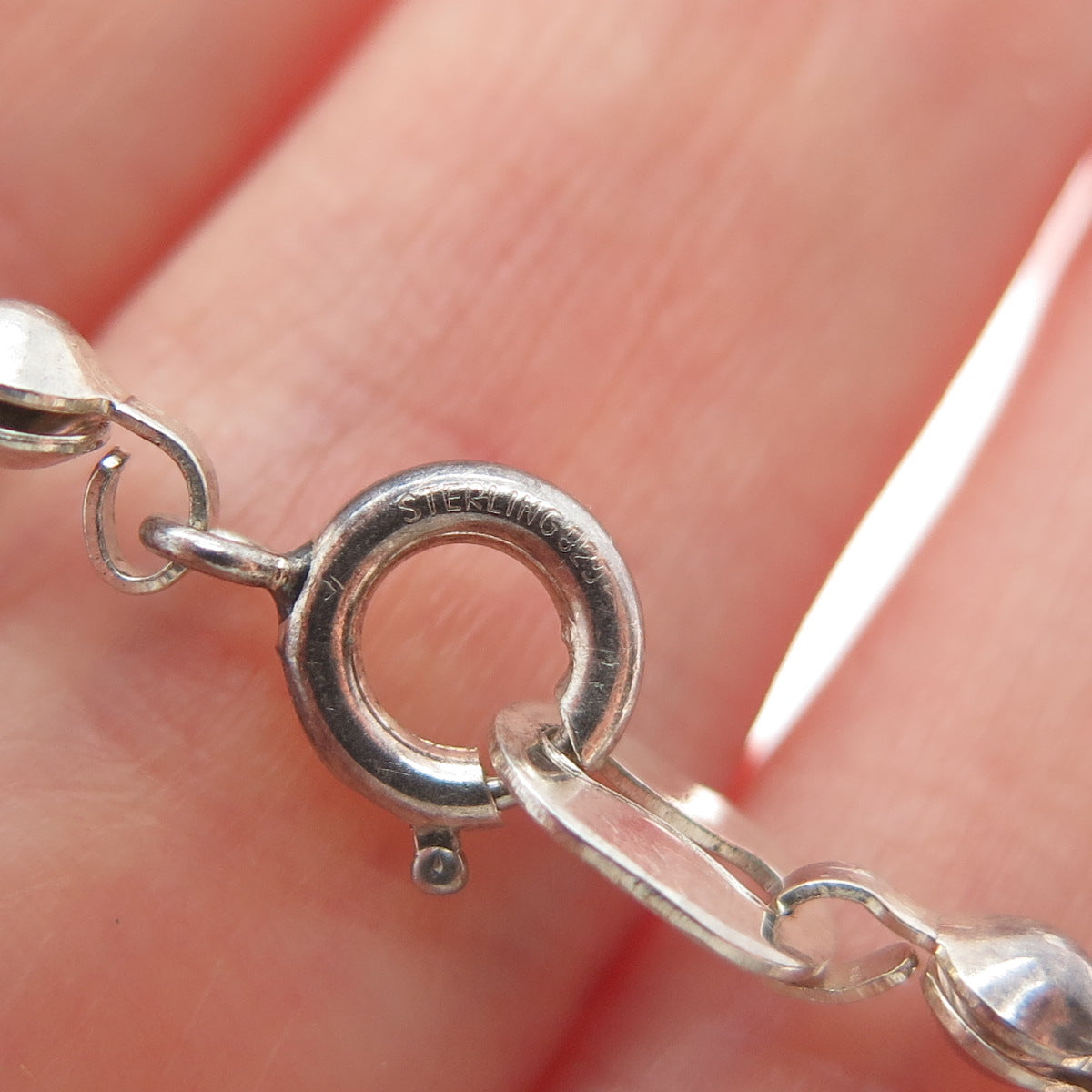 CAROLYN POLLACK 925 Sterling Silver Vintage Multi-Gem Beaded Bracelet 9.75"