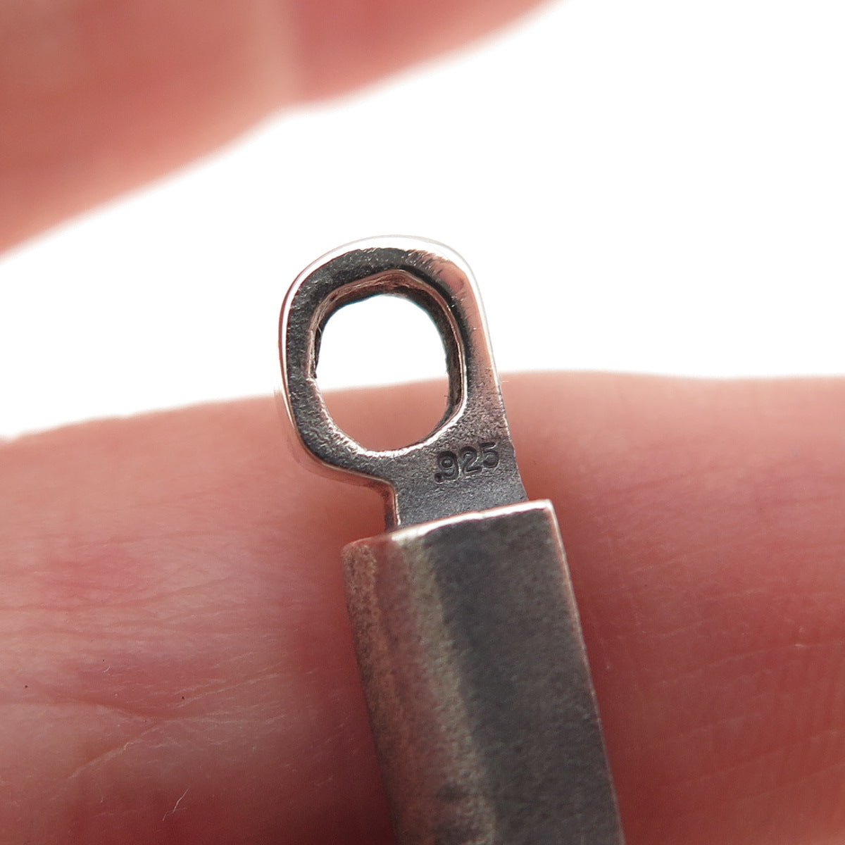925 Sterling Silver Vintage Cross Key Oxidized Charm Pendant