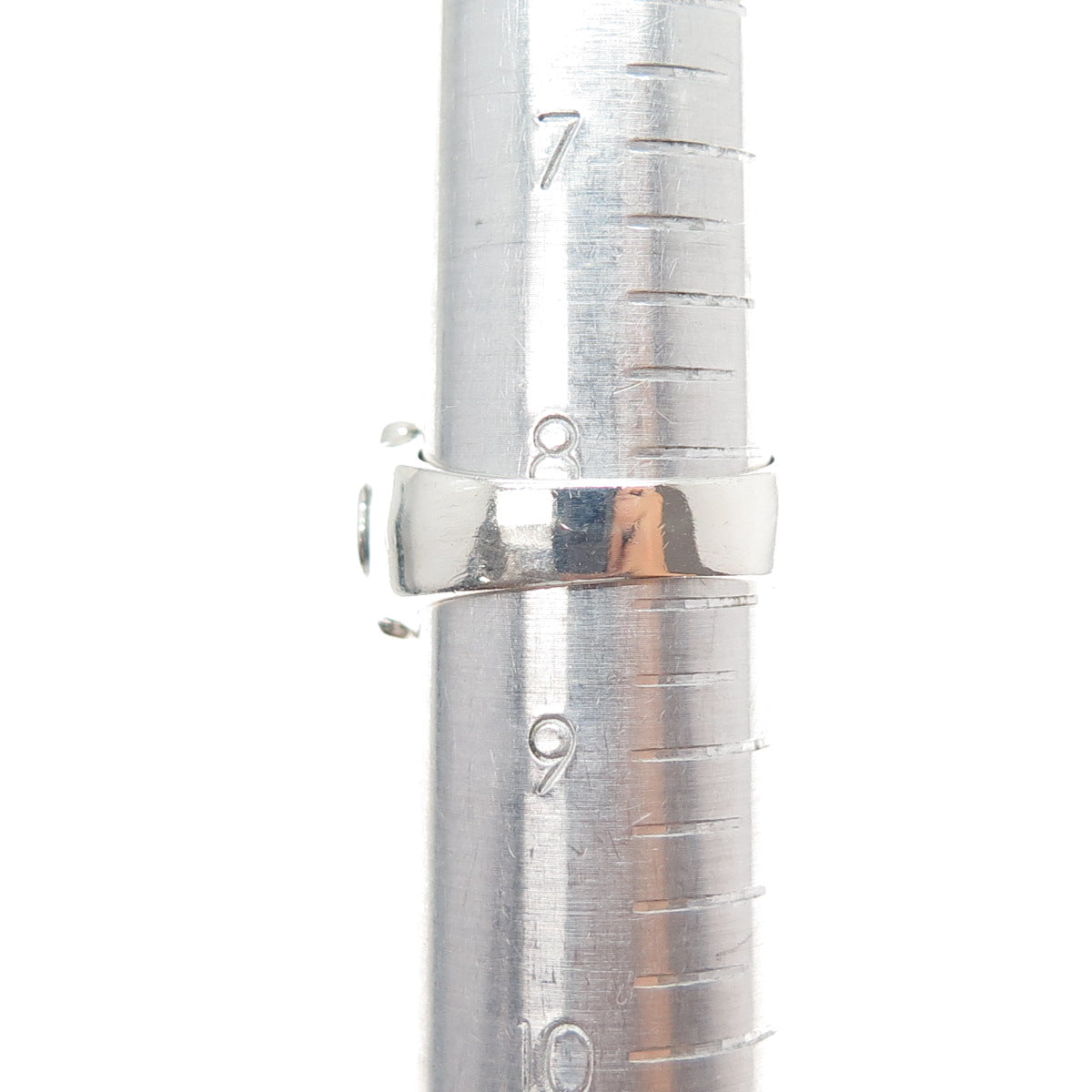 925 Sterling Silver Vintage Real Turquoise Modernist Ring Size 8.5