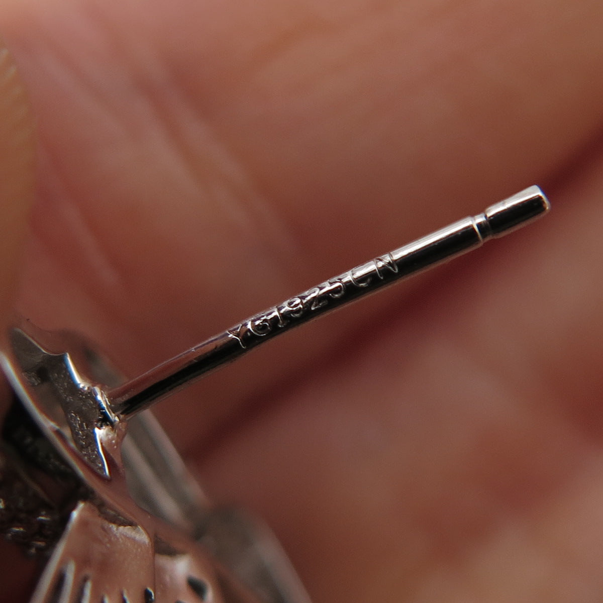 925 Sterling Silver Round-Cut C Z Hummingbird Earrings