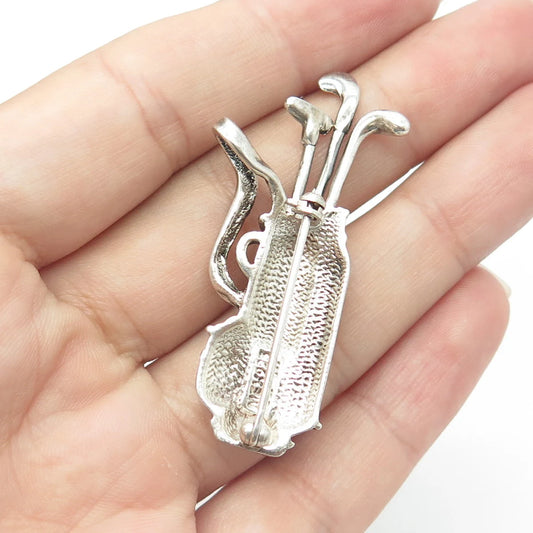 925 Sterling Silver Vintage Mexico Golf Club Pin Brooch