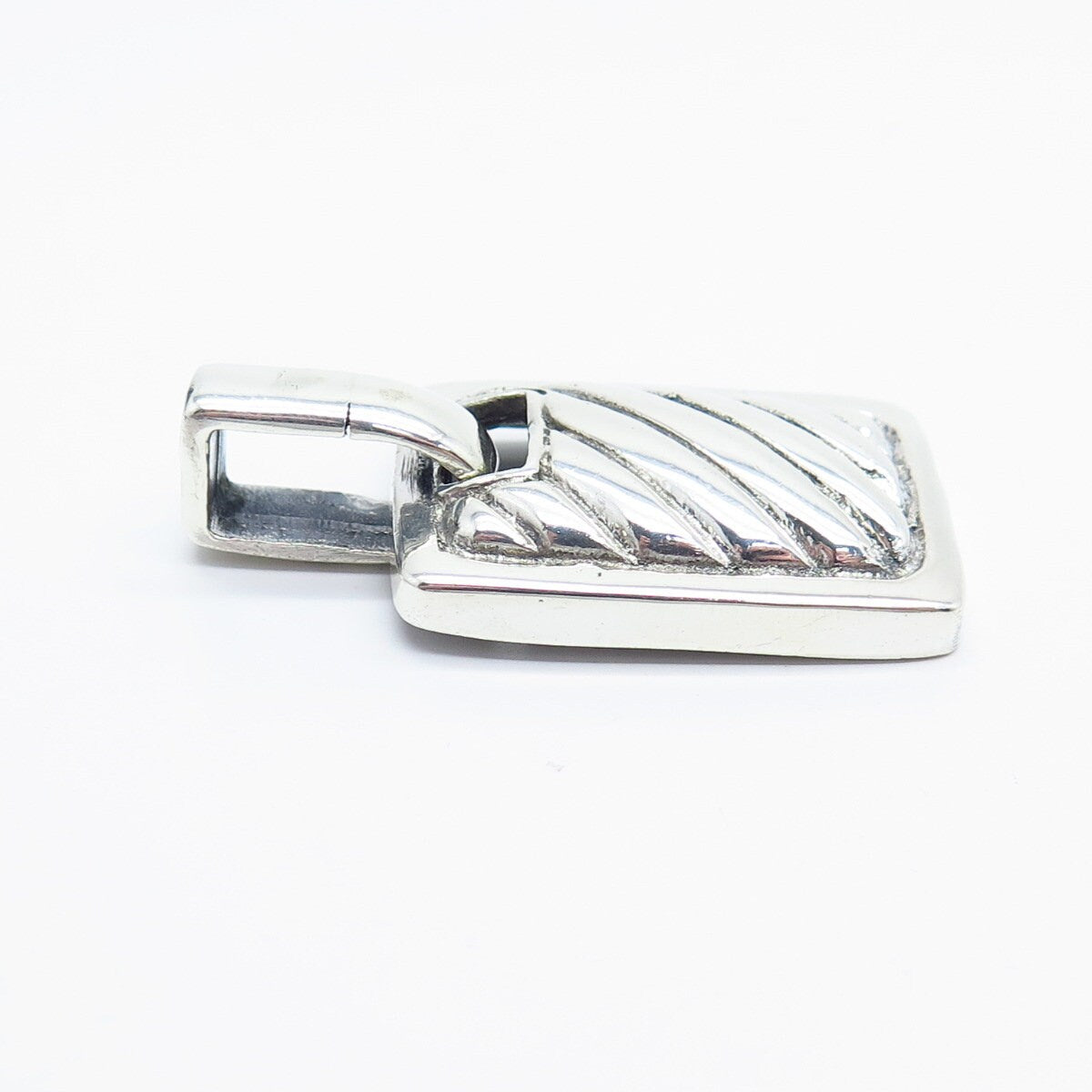 925 Sterling Silver Vintage Striped Pendant