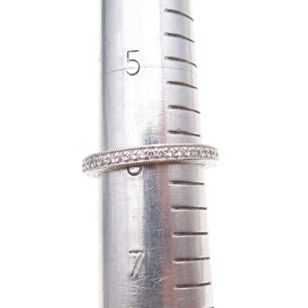 Tacori 925 Sterling Silver Round-Cut C Z Eternity Band Ring Size 6