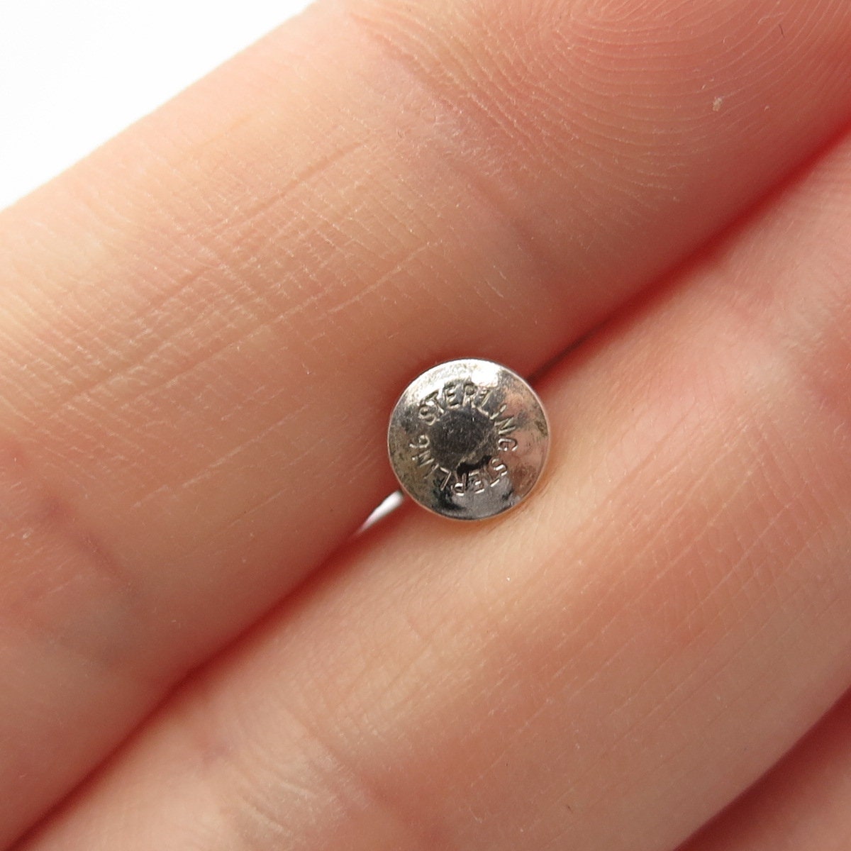 925 Sterling Silver Vintage C Z Eternal Curve Screw Back Earrings