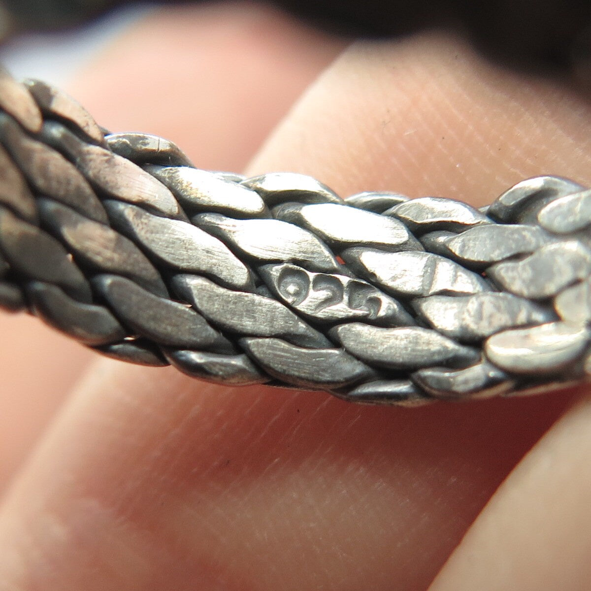 925 Sterling Silver Vintage Woven Band Ring Size 7.75