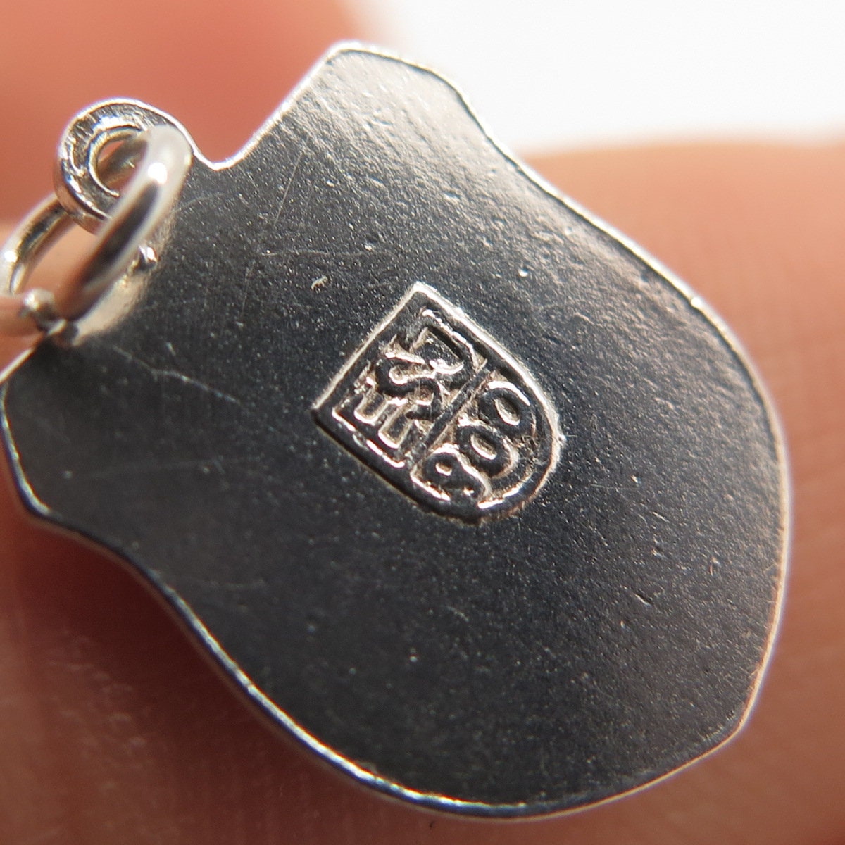 800 Silver Vintage ESJ Enamel "Rothenburg O.T." Minimalist Pendant