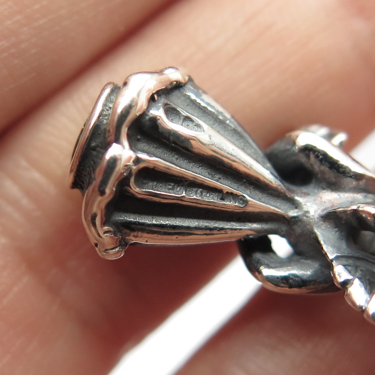 925 Sterling Silver Vintage "April" Girl w/Wings Pendant