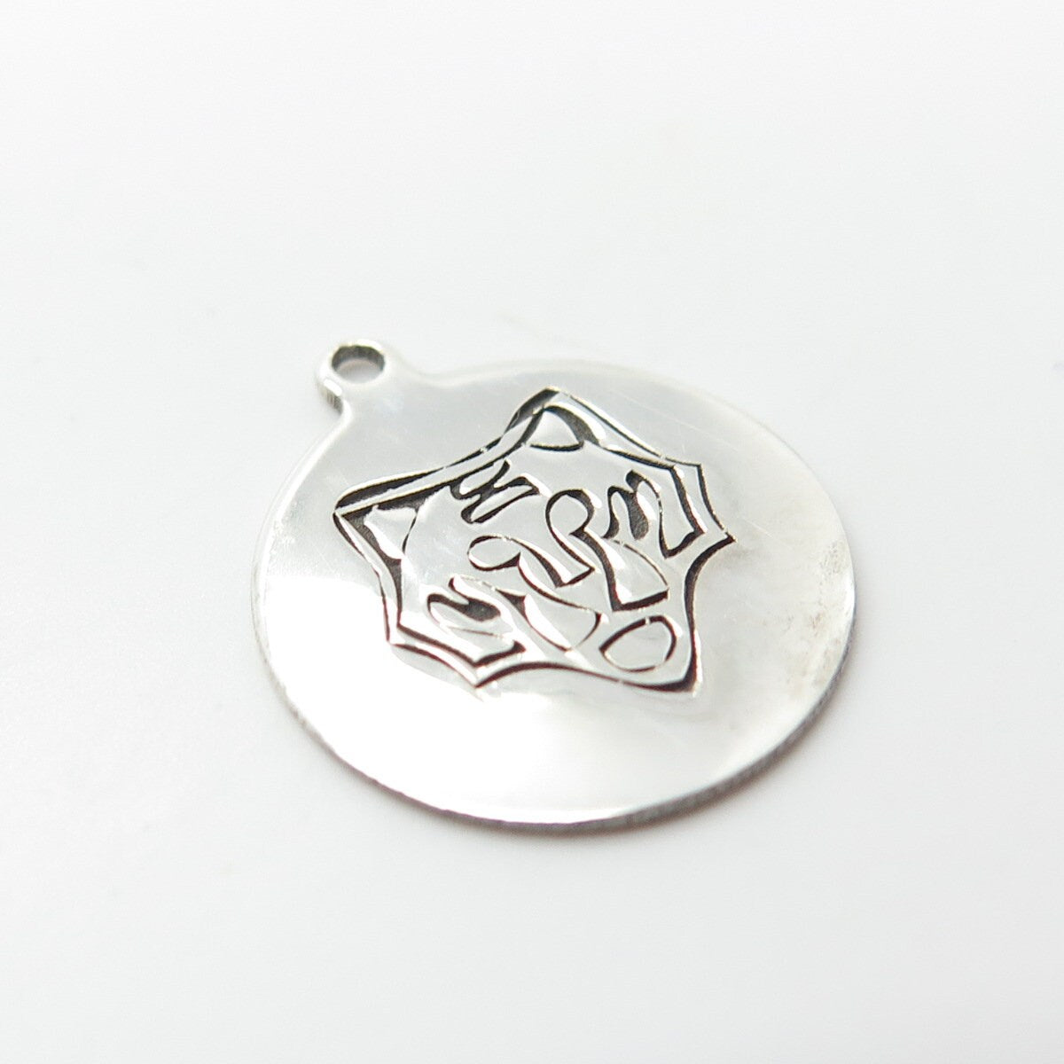 925 Sterling Silver USA Two In Town Tiger Charm Pendant