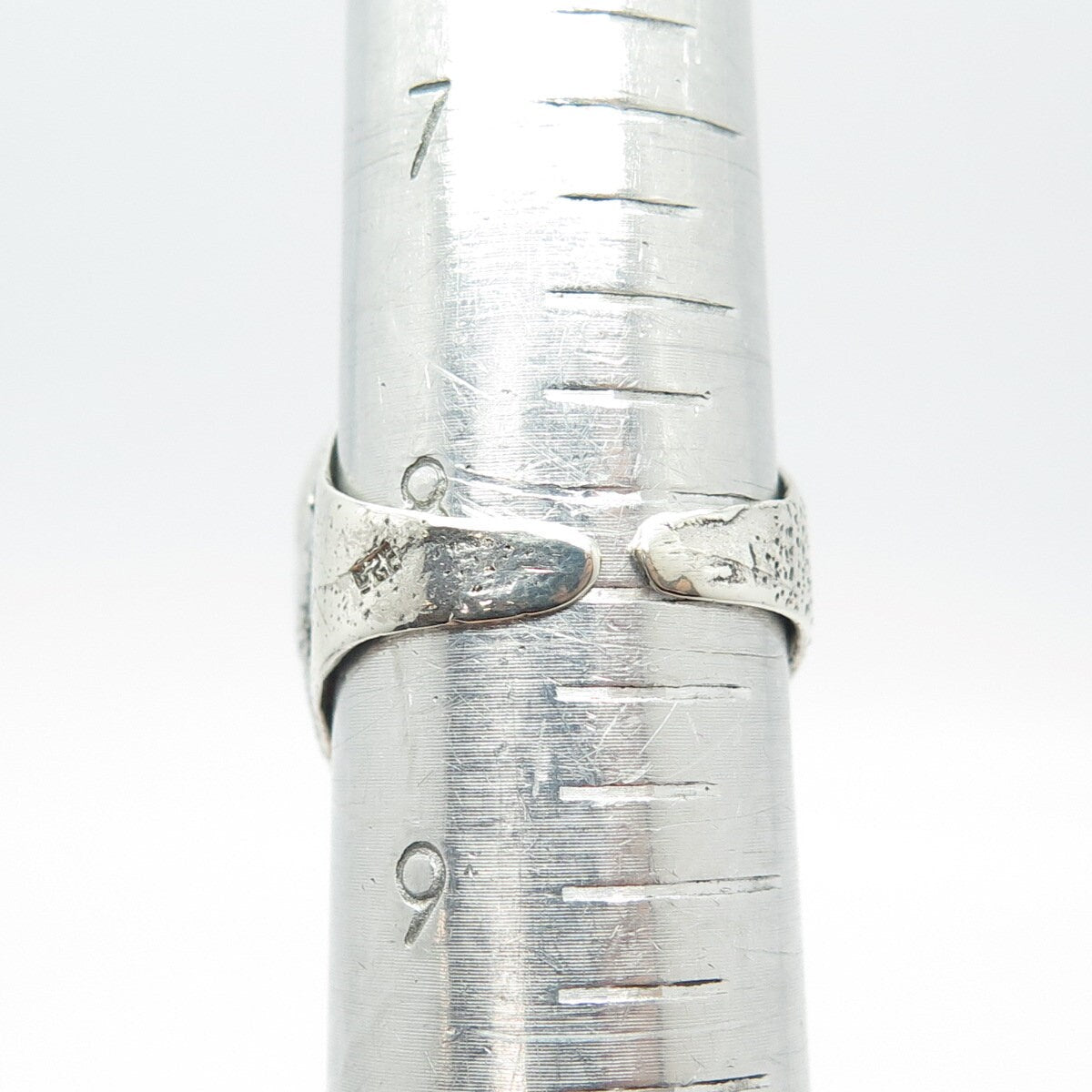 925 Sterling Silver Vintage Real Agate Gem Adjustable Ring Size 7-9