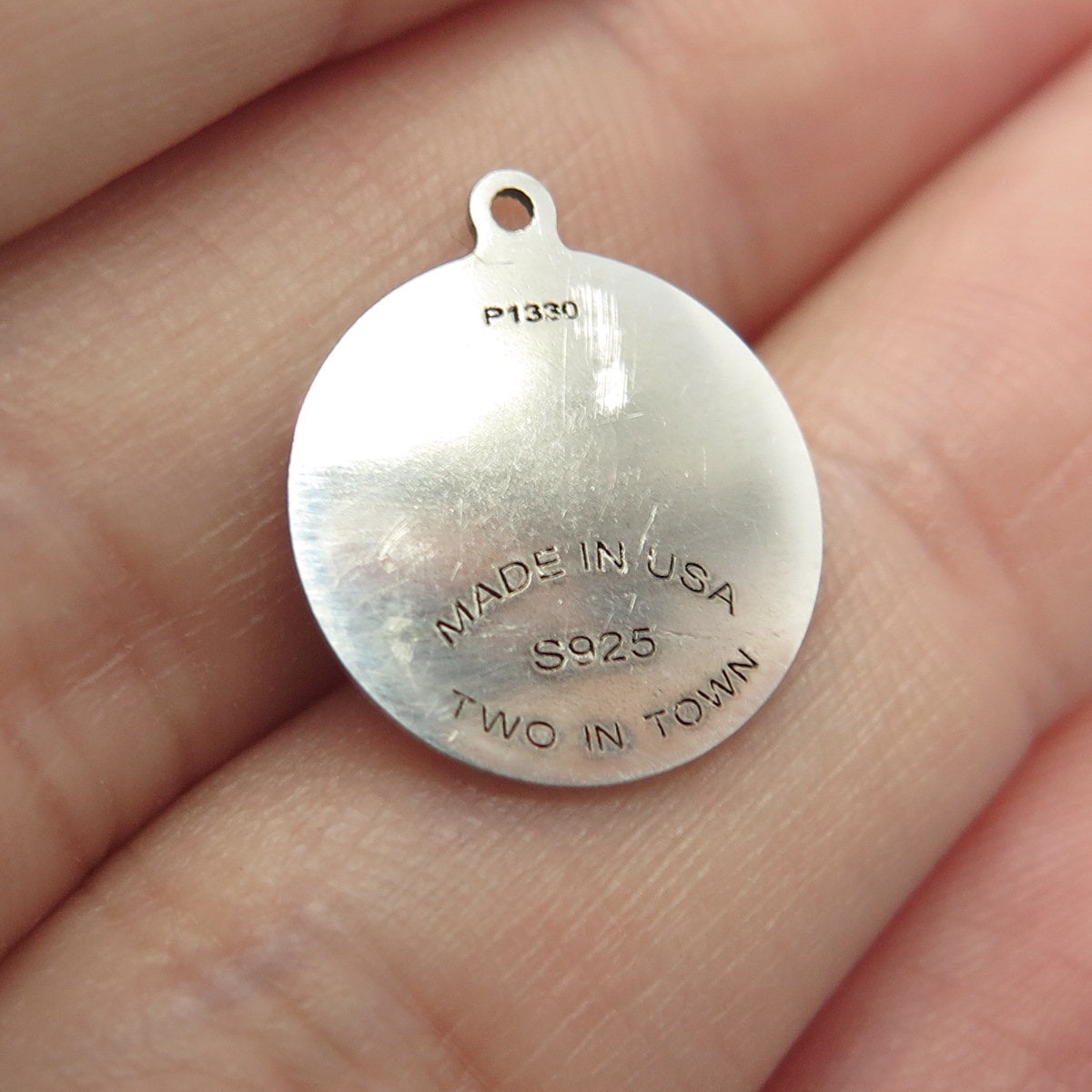 925 Sterling Silver USA Two In Town Butterfly Charm Pendant