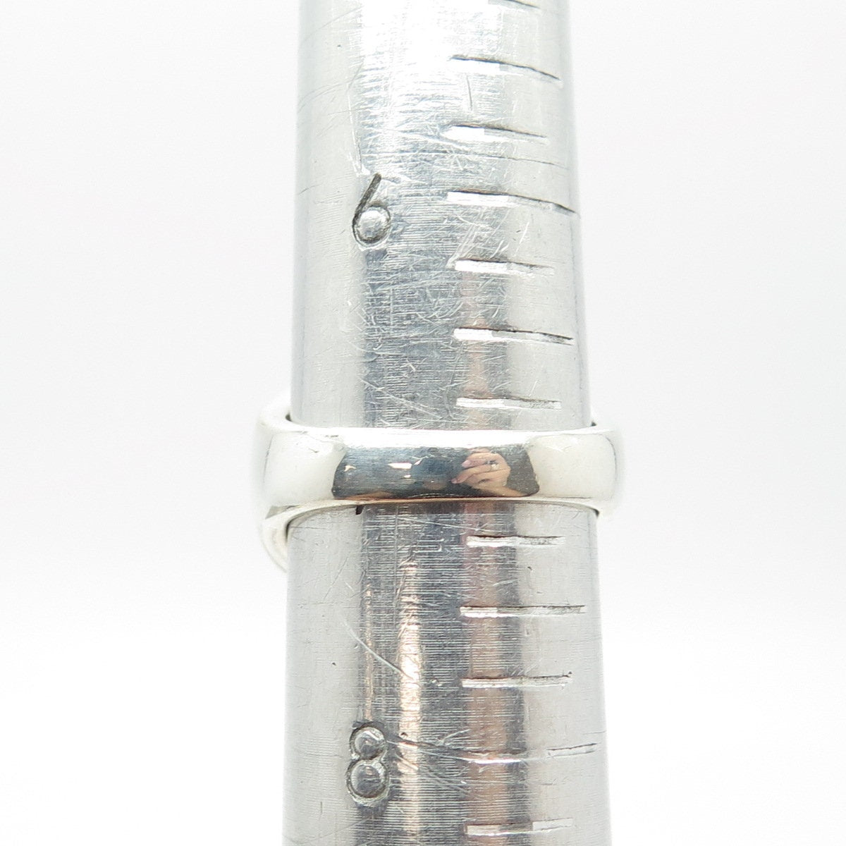 925 Sterling Silver Vintage Real Mother-of-Pearl Dome Ring Size 7