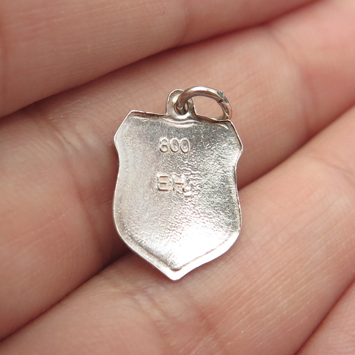 800 Silver Vintage EHJ Germany Enamel Guttenberg Coat of Arms Charm Pendant