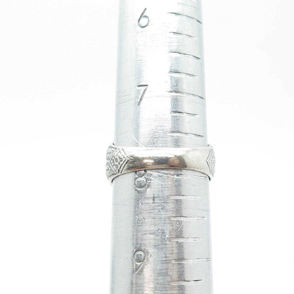 800 Silver 2-Tone Vintage Italy Arabic Character Signet Ring Size 7.75