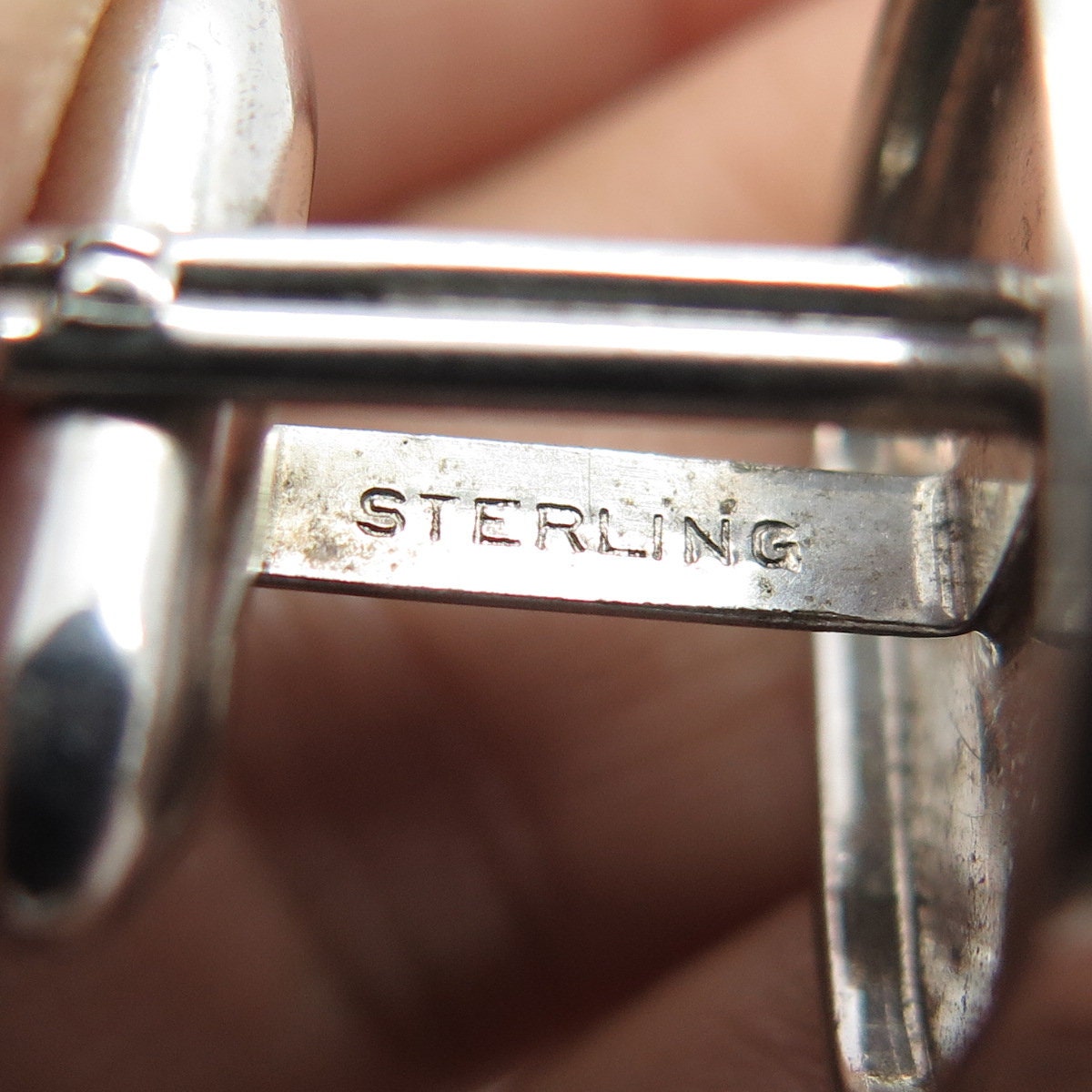 925 Sterling Silver Antique Art Deco Speidel United States Abstraction Cufflinks