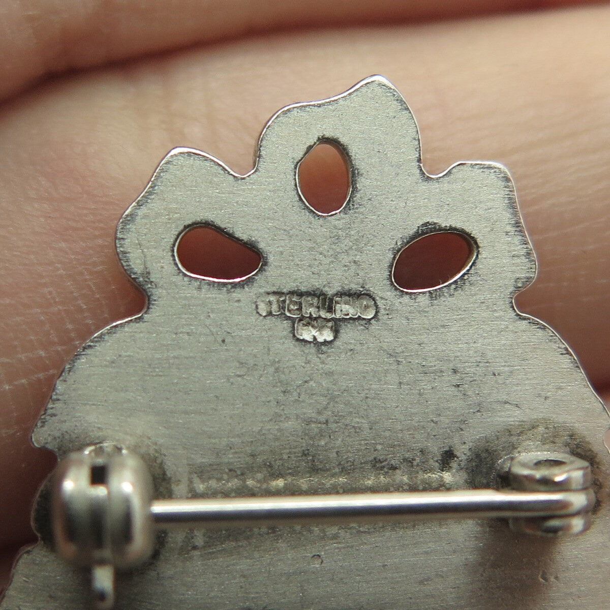 925 Sterling Silver Antique Art Deco Saint Mary "MOTHER" Miraculous Pin Brooch