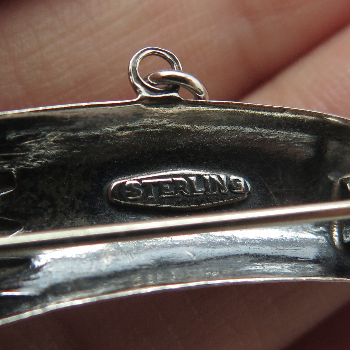 925 Sterling Silver Antique Art Deco Dagger / Knife Pin Brooch / Pendant
