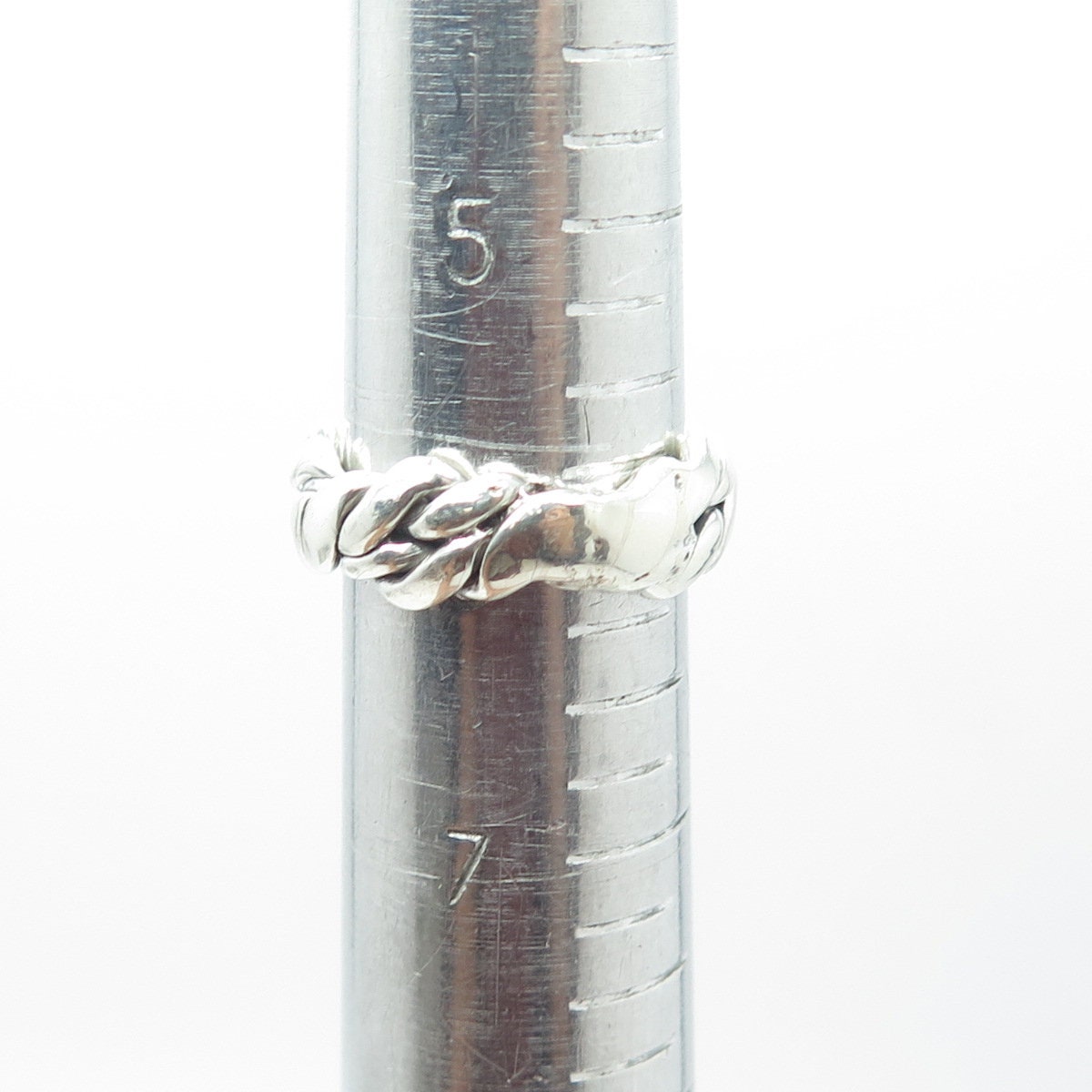 925 Sterling Silver Vintage Mexico Woven Rope Band Ring Size 6