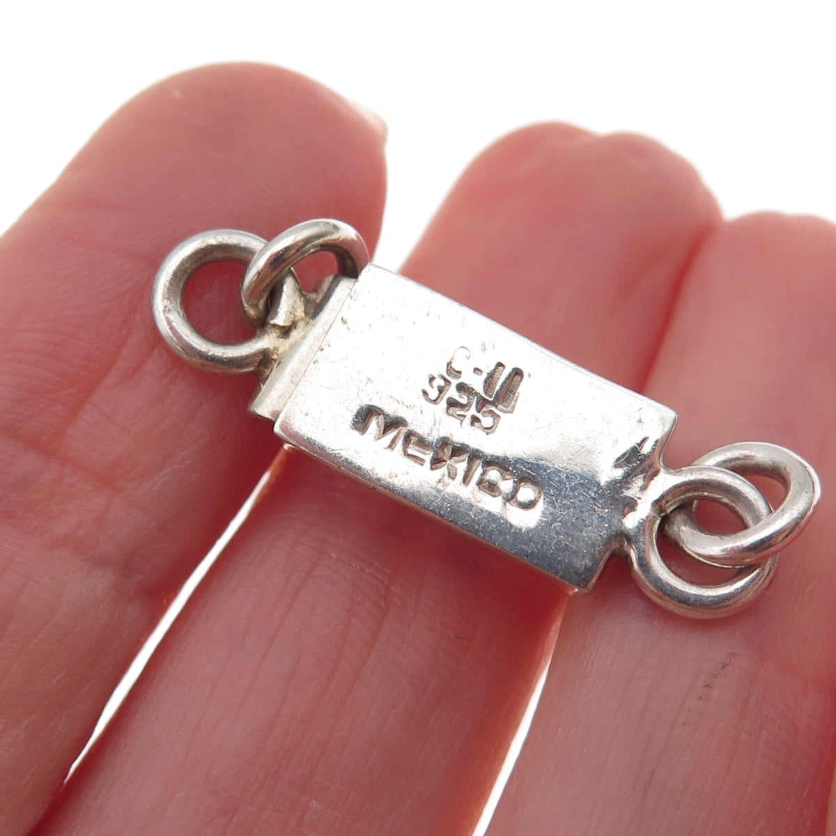 925 Sterling Silver Vintage CII Mexico Bracelet / Necklace Box Lock Clasp