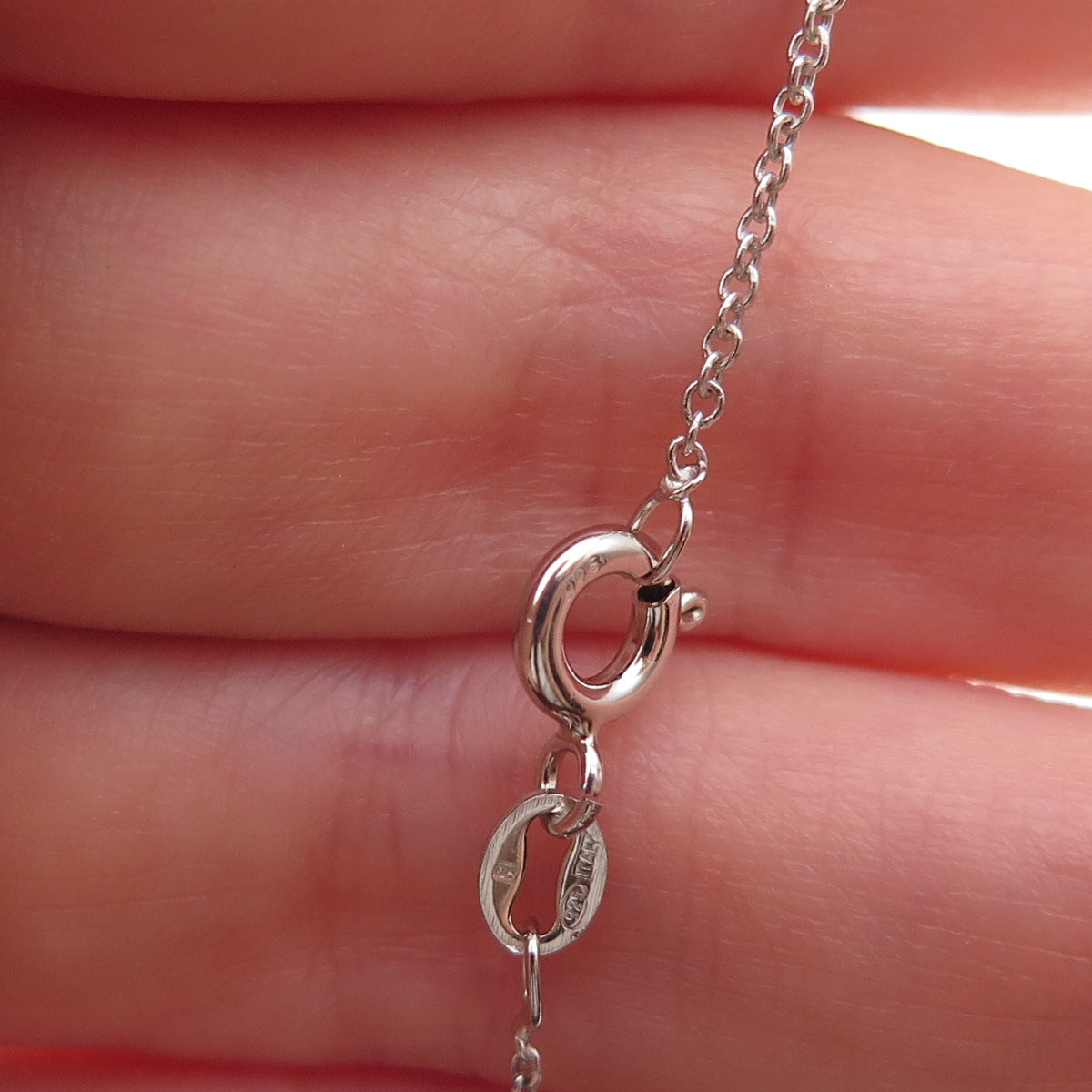 925 Sterling Silver Real Diamond Heart Baby Shoe Cable Chain Necklace 18"