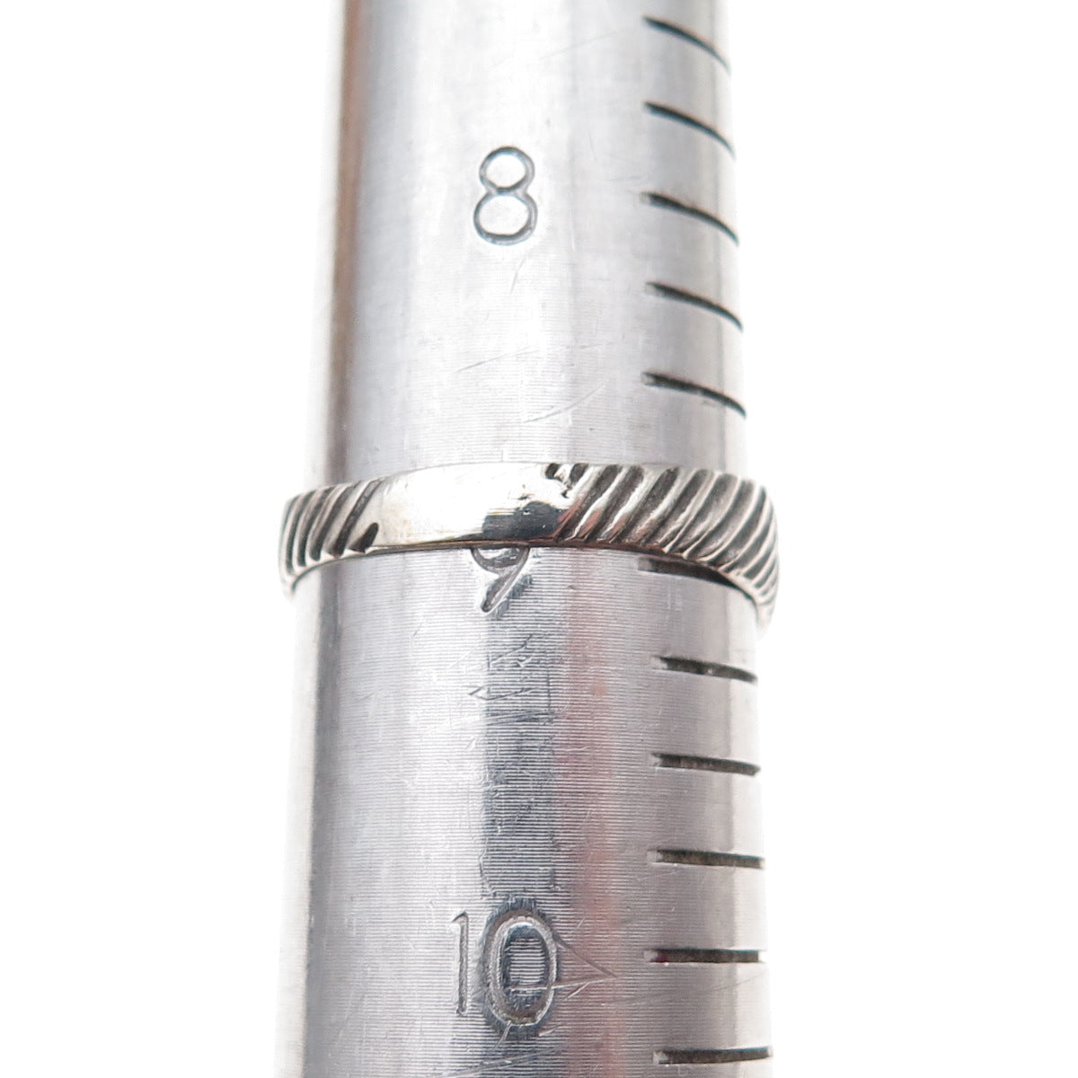 925 Sterling Silver Vintage Real Turquoise Ribbed Oxidized Ring Size 9