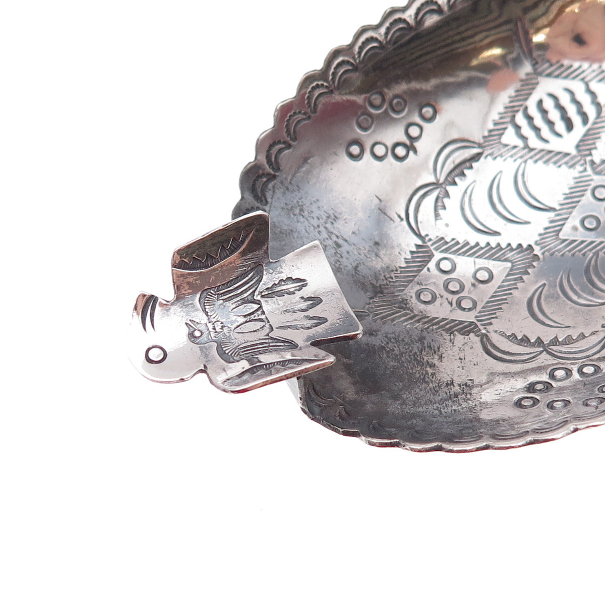 Old Pawn 925 Sterling Silver Vintage Southwestern Thunderbird Cigarette Ashtray