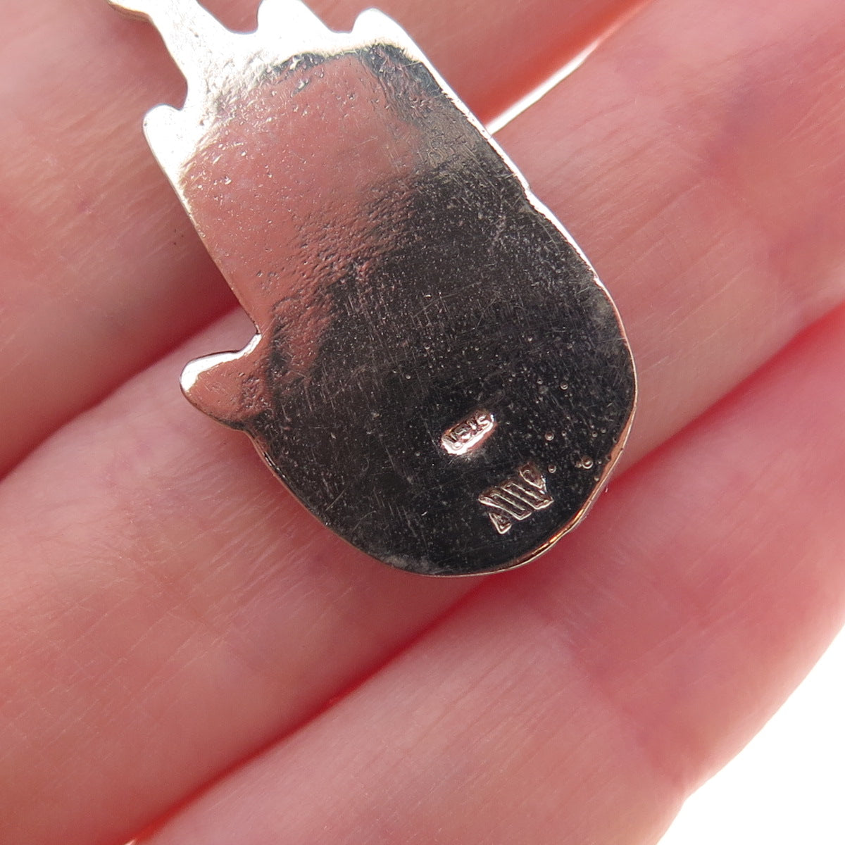 925 Sterling Silver Vintage Om Mantra Hamsa Amulet Oxidized Charm Pendant
