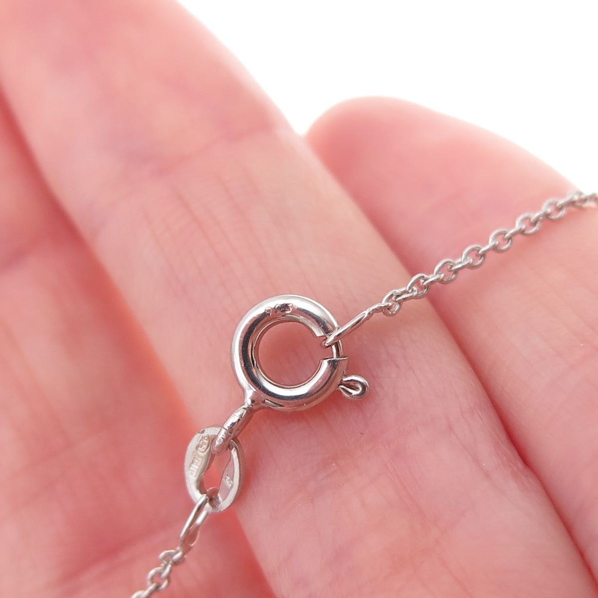 925 Sterling Silver 2-Tone Real Diamond Twisted Knot Heart Chain Necklace 18"