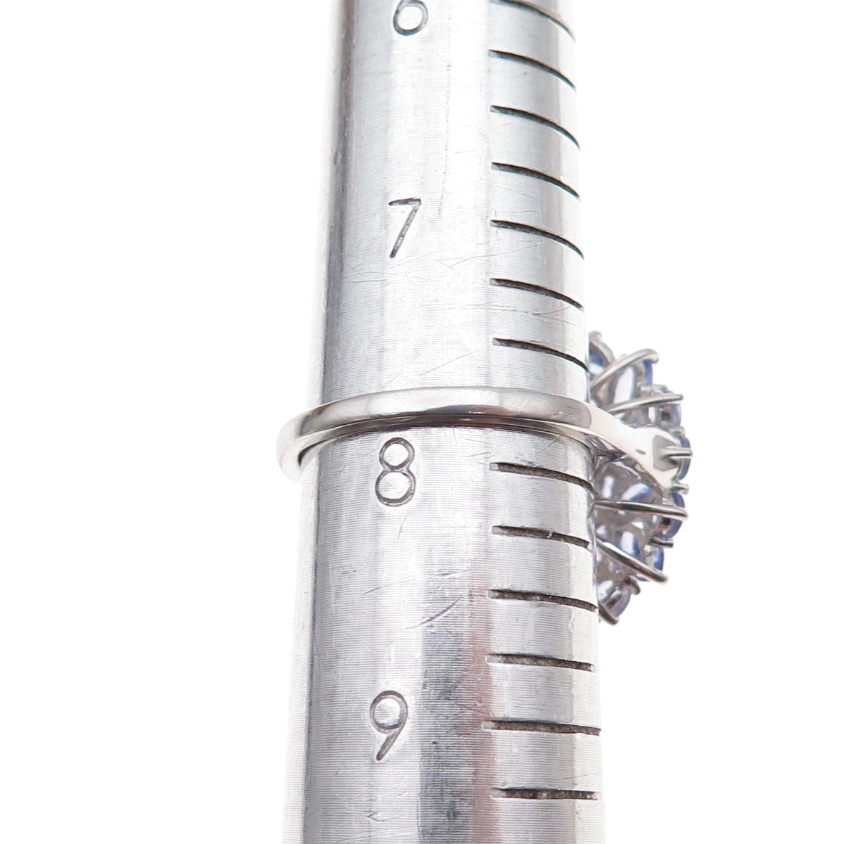 Chuck Clemency 925 Sterling Silver Real Multi-Cut Tanzanite Ring Size 7.75