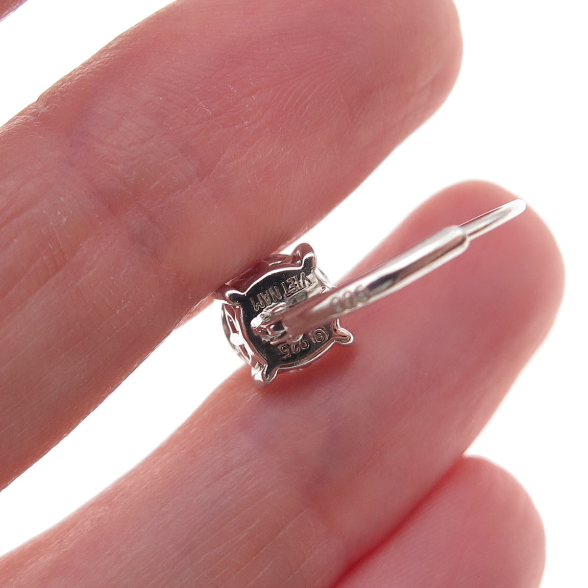 925 Sterling Silver Round-Cut C Z Earrings