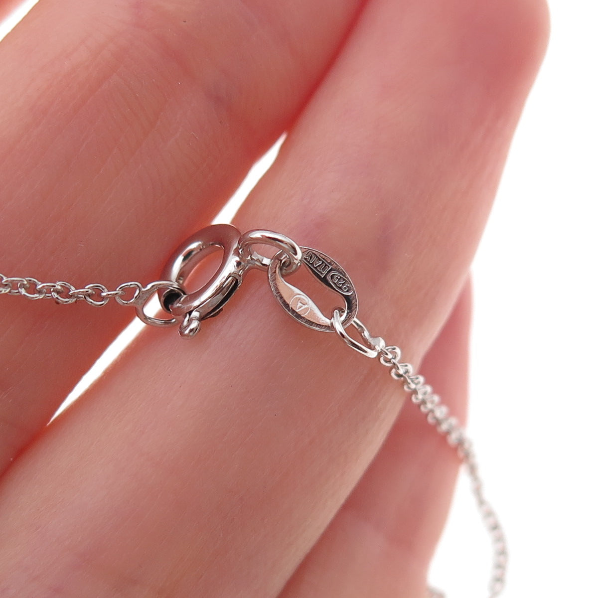 925 Sterling Silver Real Diamond Couple Heart Cable Chain Necklace 18"