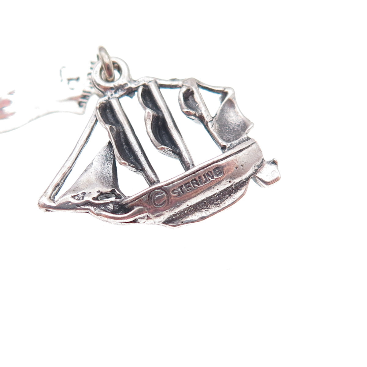 Pacific Jewelry 925 Sterling Silver Vintage Mystic Seaport Ship Charm Pendant