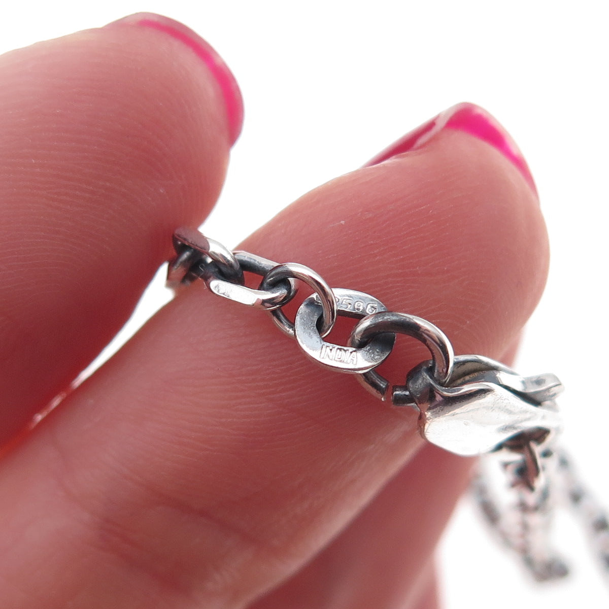 925 Sterling Silver Vintage Oxidized Cable Chain Necklace 18"