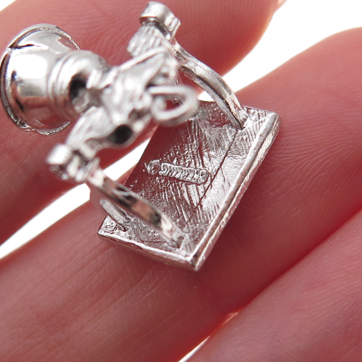925 Sterling Silver Vintage Liberty Bell 3D Charm Pendant