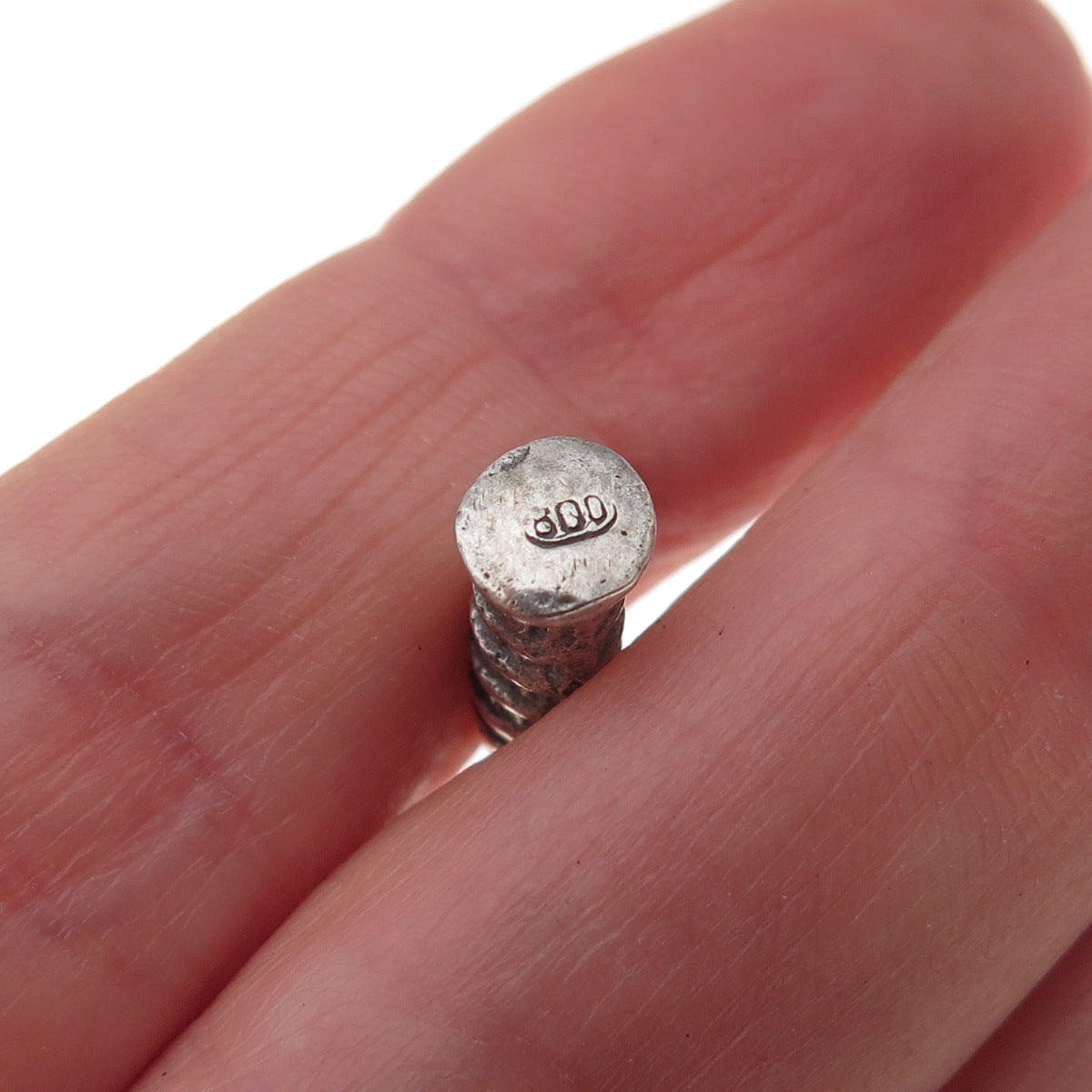 800 Silver Antique Art Deco Leaning Tower of Pisa Oxidized 3D Charm Pendant