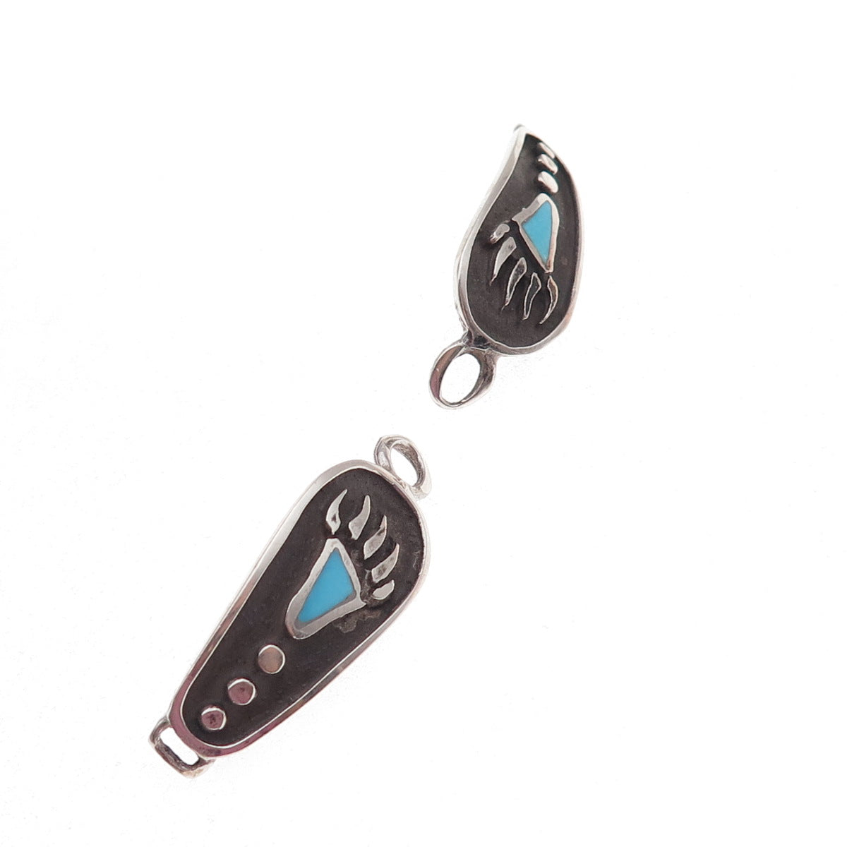 Old Pawn 925 Sterling Silver Vintage Southwestern Turquoise Bear Paw Watch Band