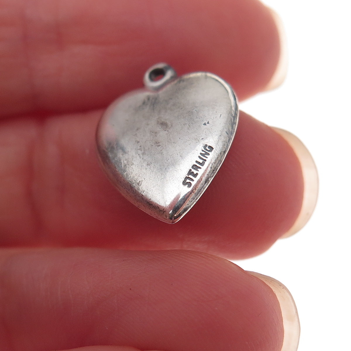 925 Sterling Silver Antique Art Deco Star Heart Chatelaine Charm Pendant