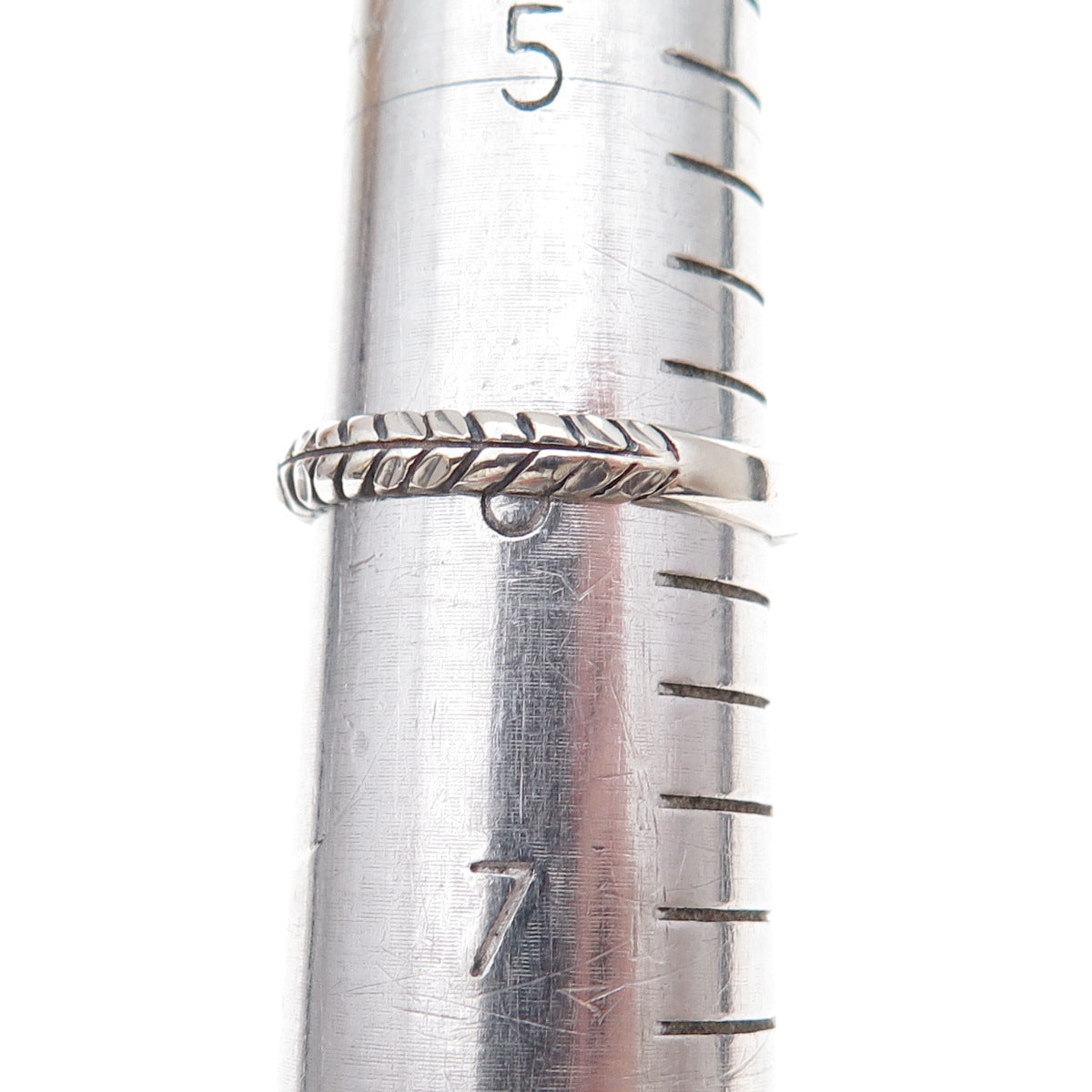 925 Sterling Silver Vintage Ribbed Stackable Oxidized Band Ring Size 6