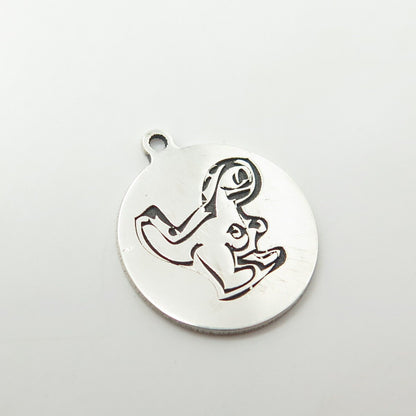 925 Sterling Silver USA Two In Town Dinosaur Charm Pendant