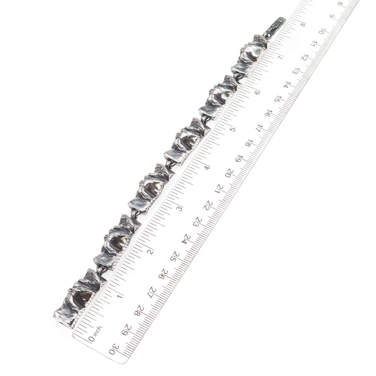 Matti J Hyvarinen 925 Sterling Silver Vintage 1973 Finland Modernist Bracelet 7"