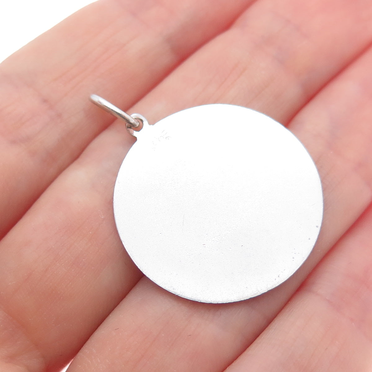 ELCO 925 Sterling Silver Vintage Happy Birthday Round Tag Charm Pendant