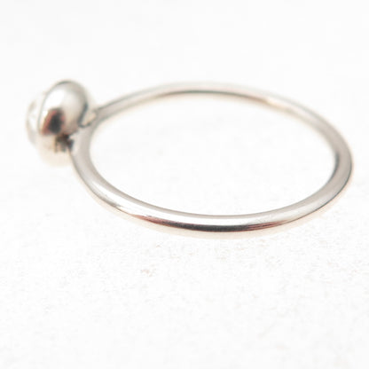 Pandora 925 Sterling Silver Clear Crystal April Birthstone Droplet Ring Size 7