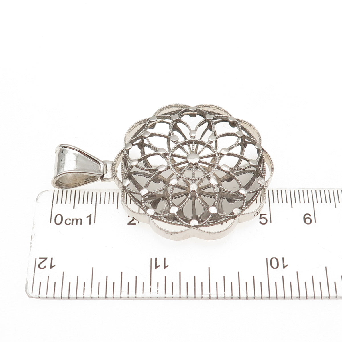 925 Sterling Silver Flower Filigree Charm Pendant