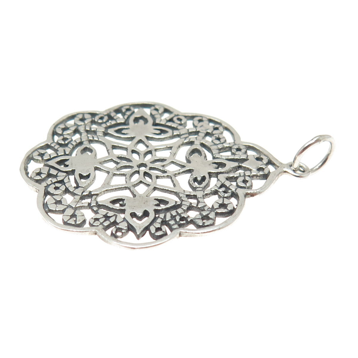 925 Sterling Silver Vintage Ornate Pendant