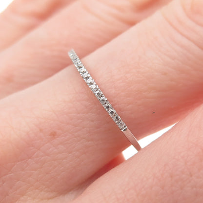 925 Sterling Silver Round-Cut C Z Half Eternity Statement Ring Size 7.25