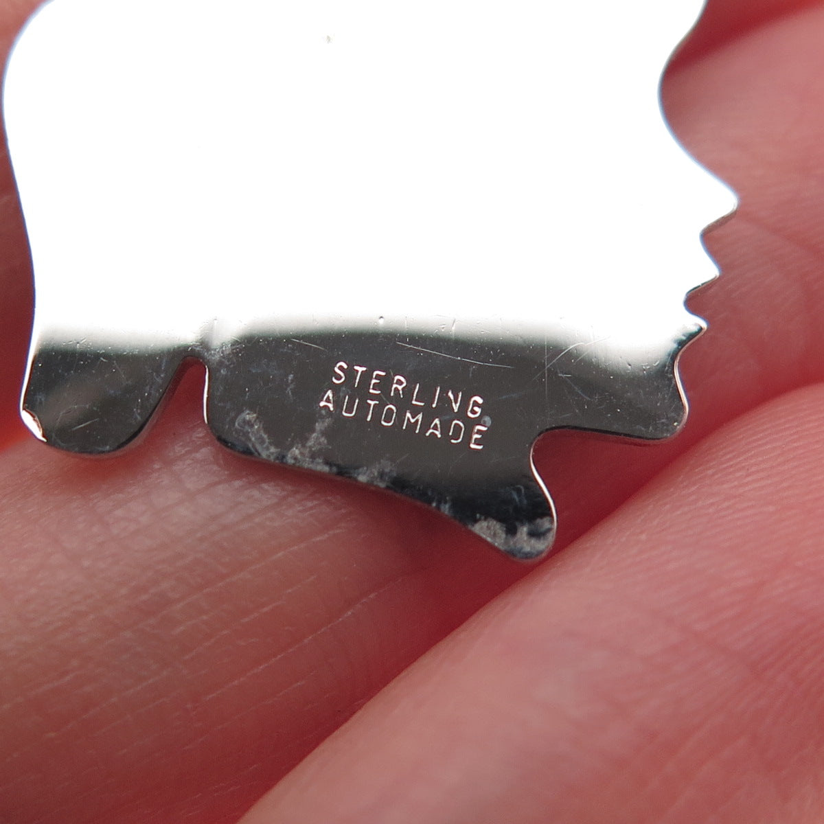 AUTOMADE 925 Sterling Silver Vintage Girl's Profile Mini Charm Pendant